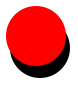 A red circle and the impression of a black circle.  The bottom of the black circle is visible, shifted slightly to the right.