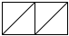 A rectangle split into two boxes.  Each box has a slash through it.